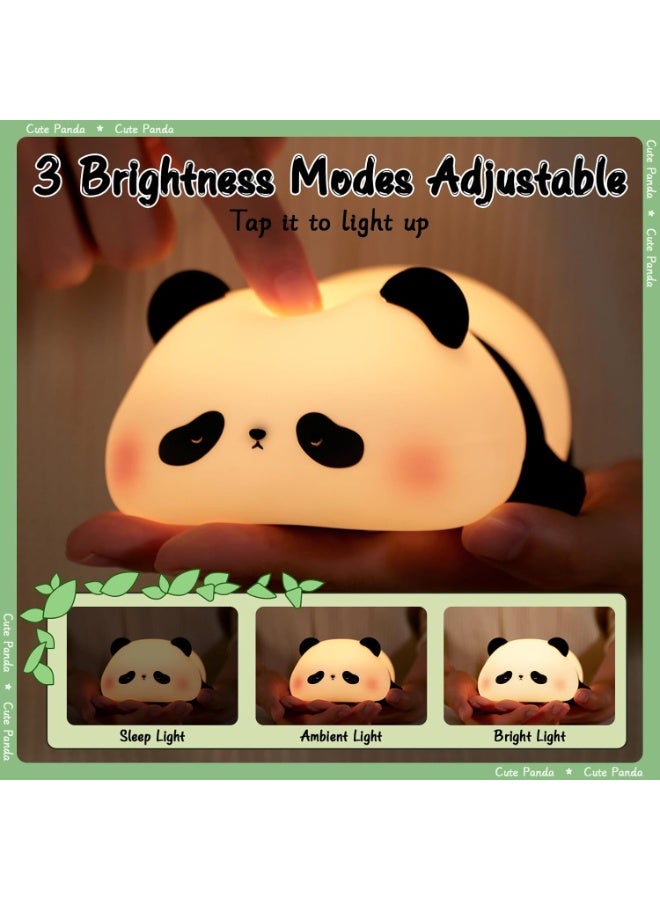 Children's Panda Night Light, 3 Light Modes Dimmable Touch Control Nursing Lamp, Silicone Baby Night Light with Timer USB Rechargeable - Image 4
